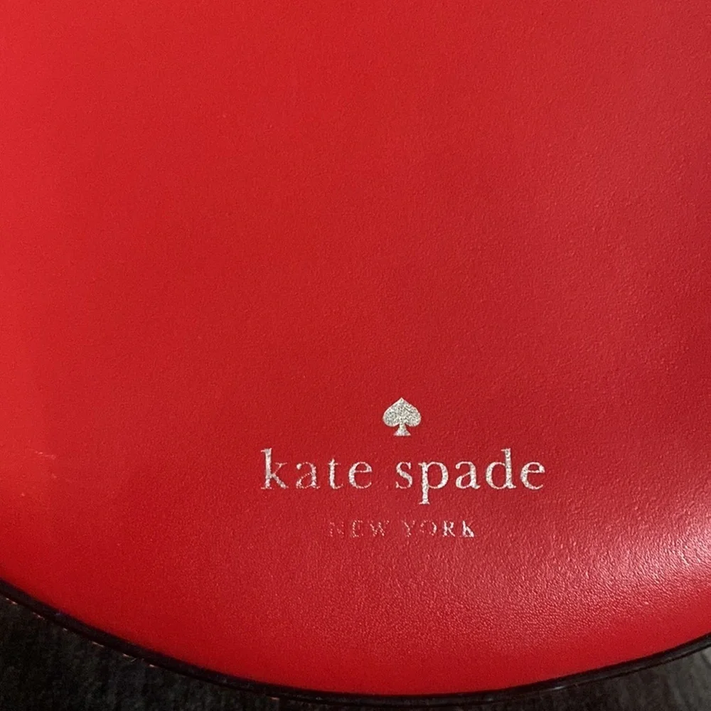 Rare Kate Spade leather handbag, w/ detachable strap, red, pink, hot pink